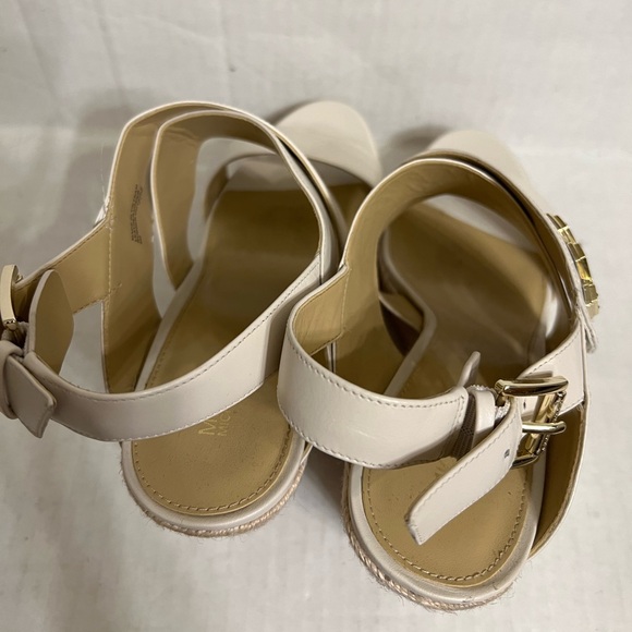 MICHAEL Michael Kors White Leather Wedge Sandals - Picture 8 of 16